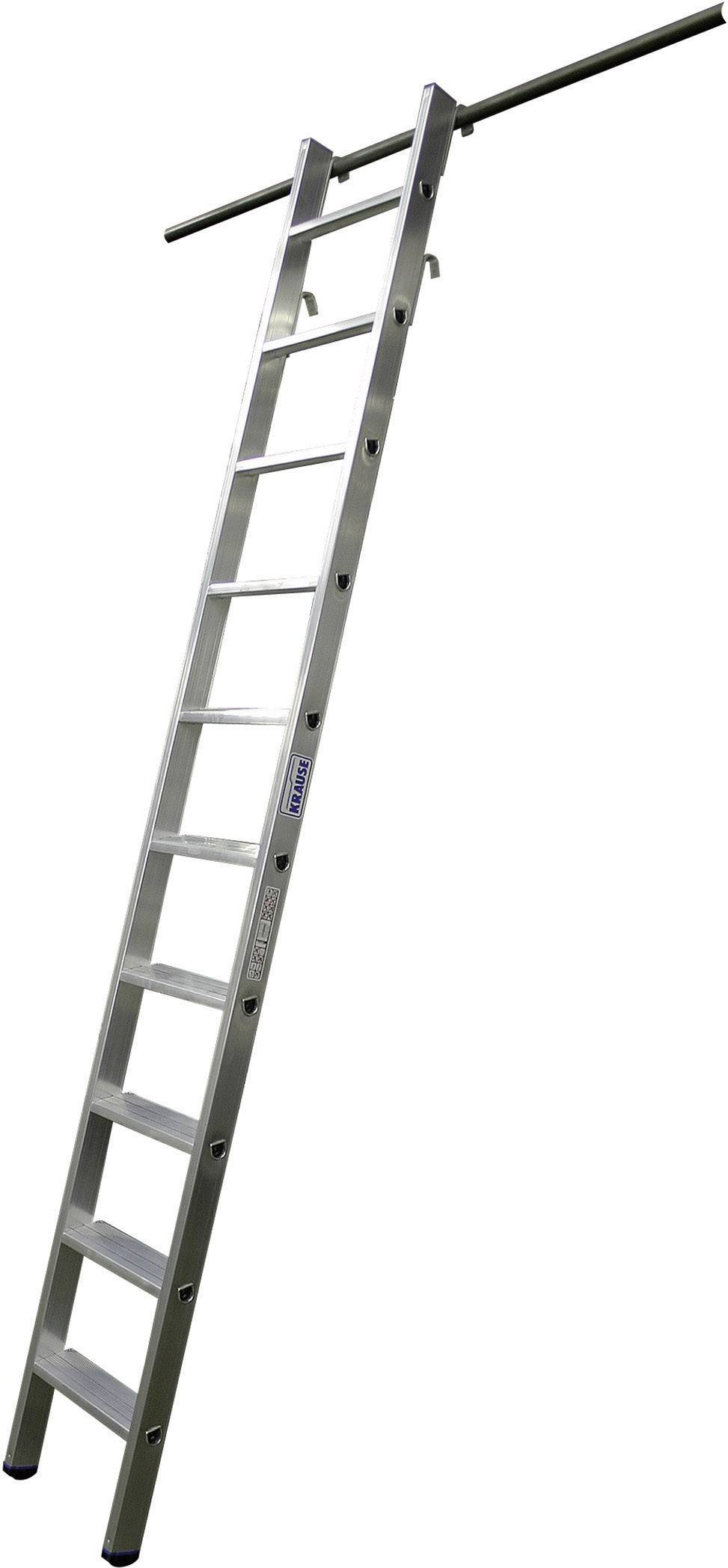 Krause 125101 aluminium Drabina regałowa Maksymalna wysokość robocza: 2.70 m srebrny DIN EN 131 3.6 kg - obrazek 1