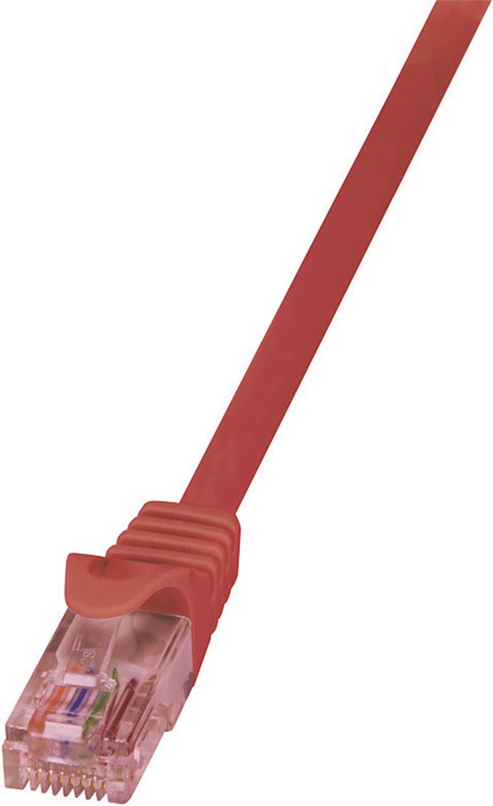kabel LAN LogiLink CQ2014U, 1 szt., RJ45, CAT 6, U/UTP, 0.25 m, czerwony - obrazek 1