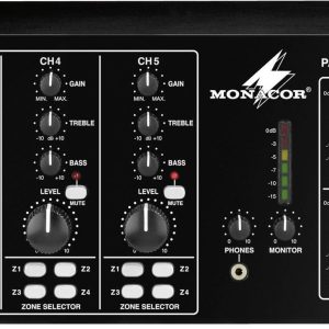 Monacor PA-4040 Wzmacniacz ELA 40 W 4-kanałowy 4 strefy Monacor PA-4040 Wzmacniacz ELA 40 W 4-kanałowy 4 strefy