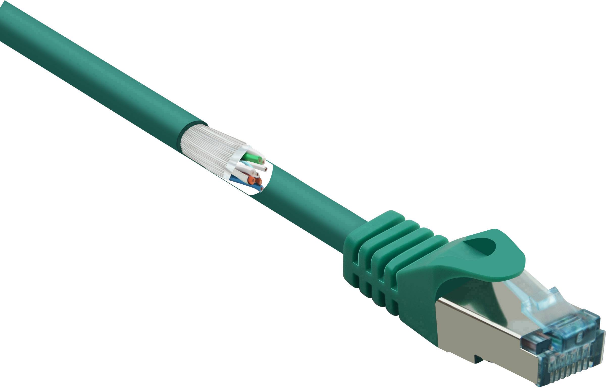 kabel LAN Renkforce RF-5088650, 1 szt., RJ45, CAT 6a, S/FTP, 2.00 m, zielony - obrazek 1