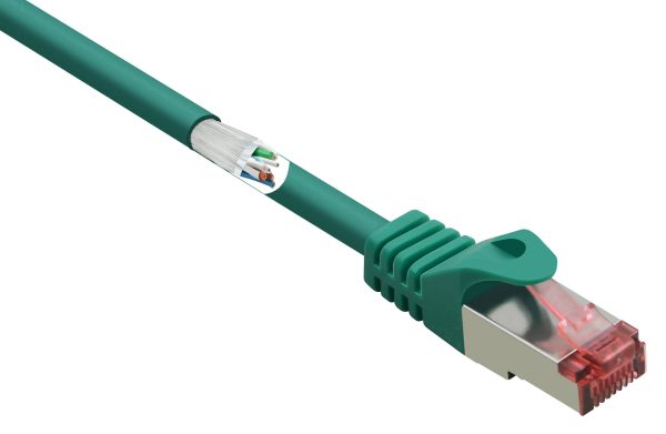 kabel LAN Renkforce RF-5372558, 1 szt., RJ45, CAT 6, S/FTP, 3.00 m, zielony