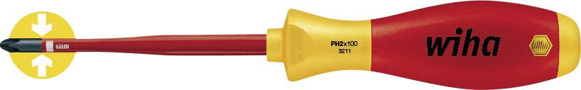 Wkrętak krzyżowy PH 2 Wiha Phillips-Schraubendreher PH2 SoftFinish-slimFix VDE1000V 35394 DIN ISO 8764, DIN EN 60900 - obrazek 1