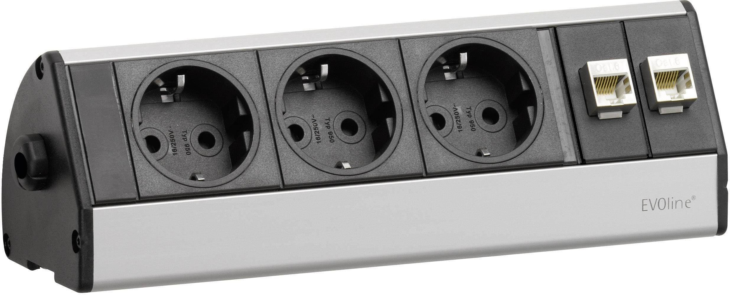 Listwa zasilająca EVOline EVOLINE®DOCK DESK DATA 3fach 103317, złącze bezpieczne, Ilość gniazdek: 3 - obrazek 1