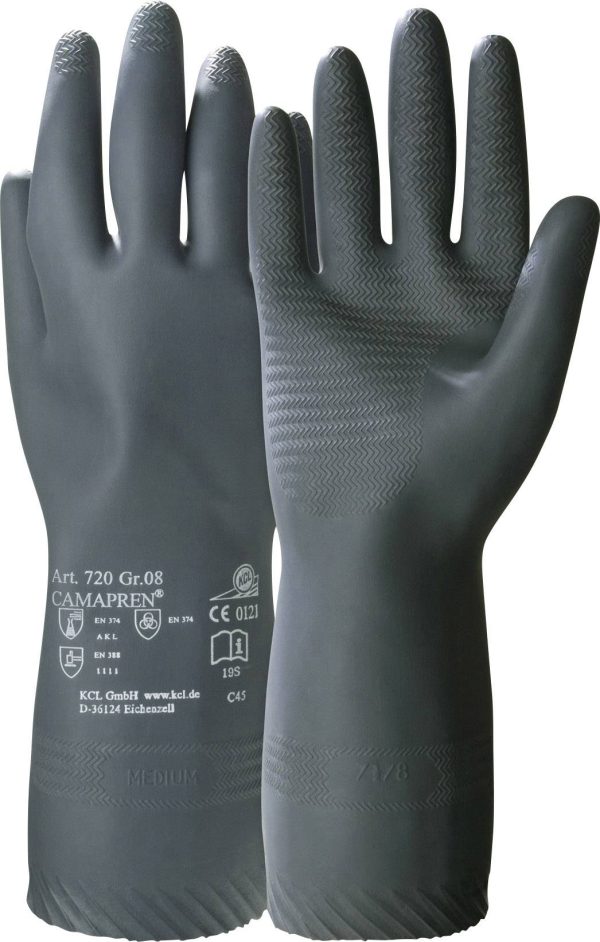 Rękawice odporne na chemikalia KCL Camapren® 720-10, Rozmiar rękawic: 10, XL, czarny