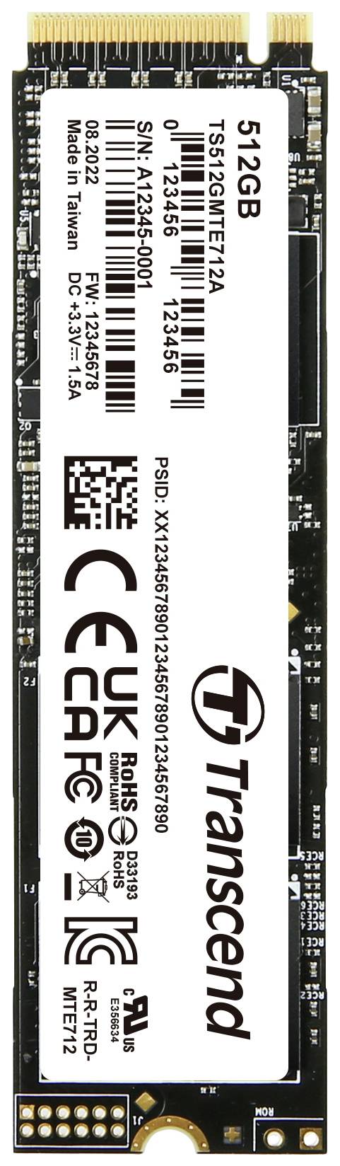 Dysk wewnętrzny SSD NVMe/PCIe M.2 512 GB Transcend MTE712A PCIe NVMe 4.0 x4 Przemysłowy - obrazek 1