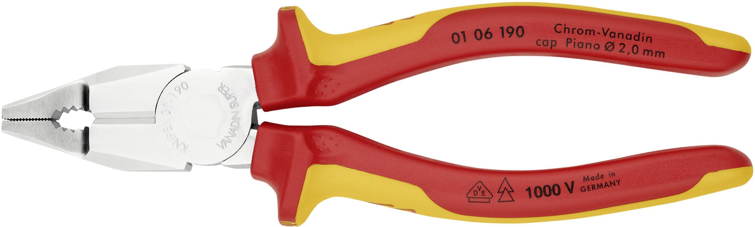 Kombinerki Knipex 01 06 190, 190 mm, 64 HRC, VDE - obrazek 1