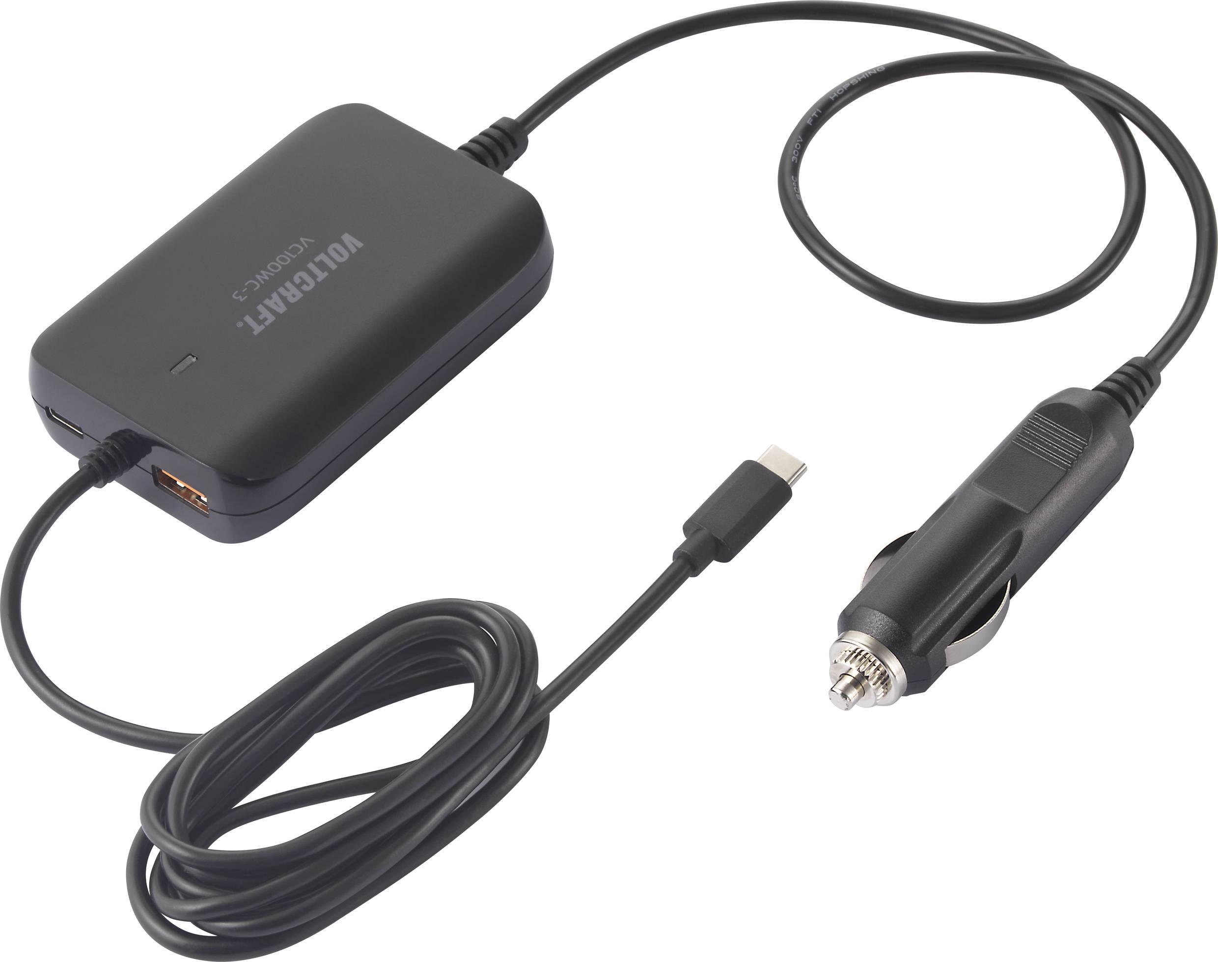 VOLTCRAFT VC100WC-3 Ładowarka USB 100 W 1x USB-A, 2x USB-C® Power Delivery czarny samochód osobowy USB Power Delivery (U - obrazek 1