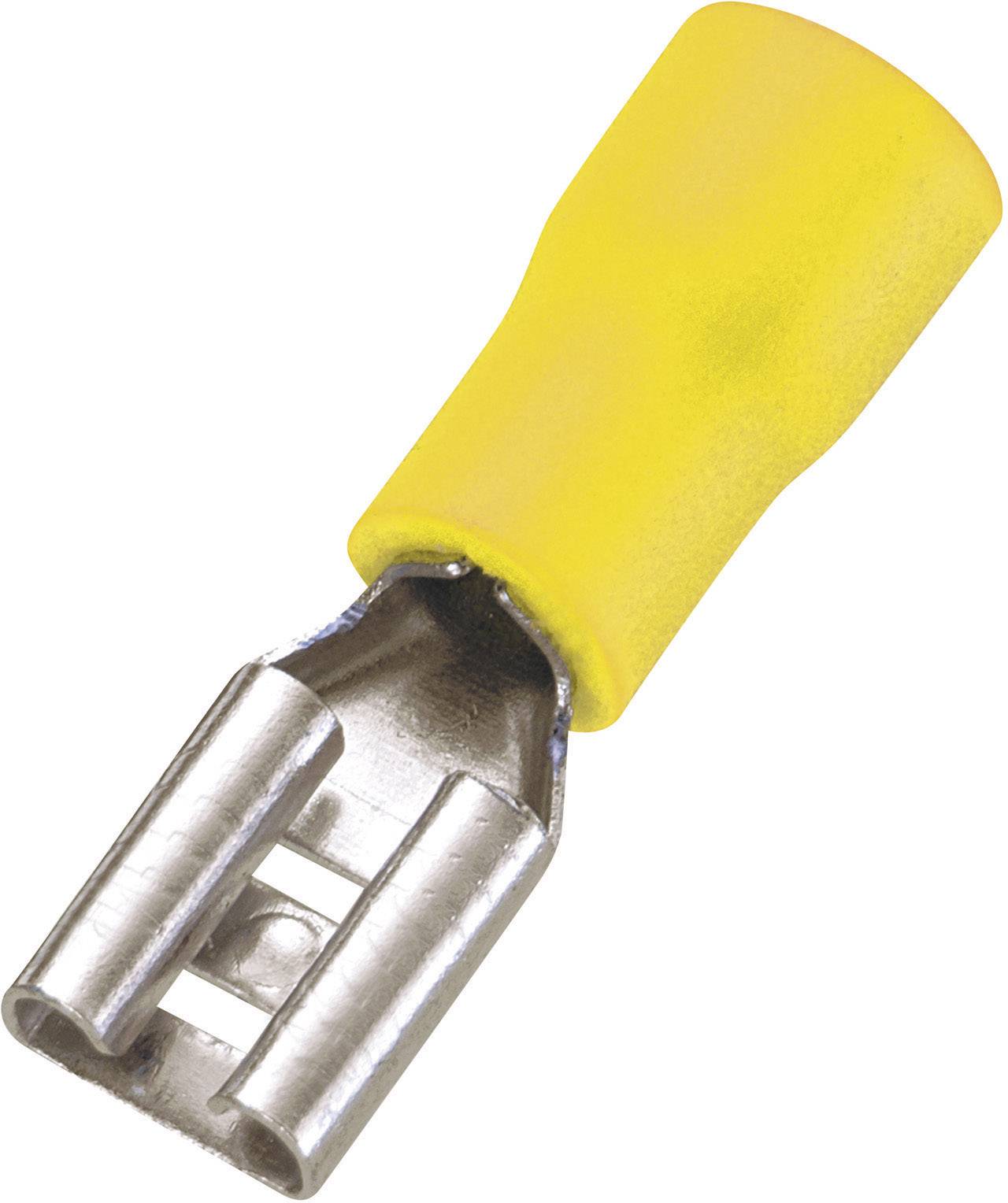 Konektor żeński, częściowa izolacja PCW, tulejam 6.3x0.8 mm, 4-6 mm2, żółty - obrazek 1