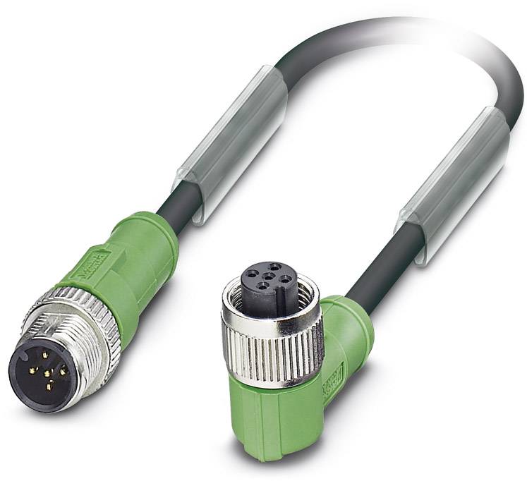 Kabel do czujników/elementów wykonawczych Phoenix Contact SAC-5P-M12MS/0,6-PUR/M12FR 1681635, złącze żeńskie M12, kątowe - obrazek 1