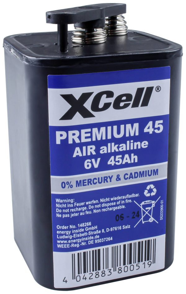 Bateria 4R25 XCell, 6 V, 45000 mAh, cynkowo-powietrzne, Styk spężynowy, 1 szt.