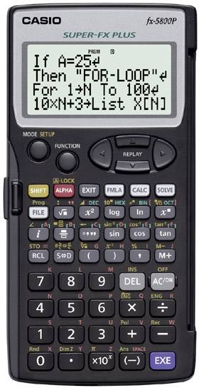 Casio fx-5800P Kalkulator szkolny czarny Wyświetlacz: 16 bateryjne (S x W x G) 73 x 10 x 141.5 mm - obrazek 1