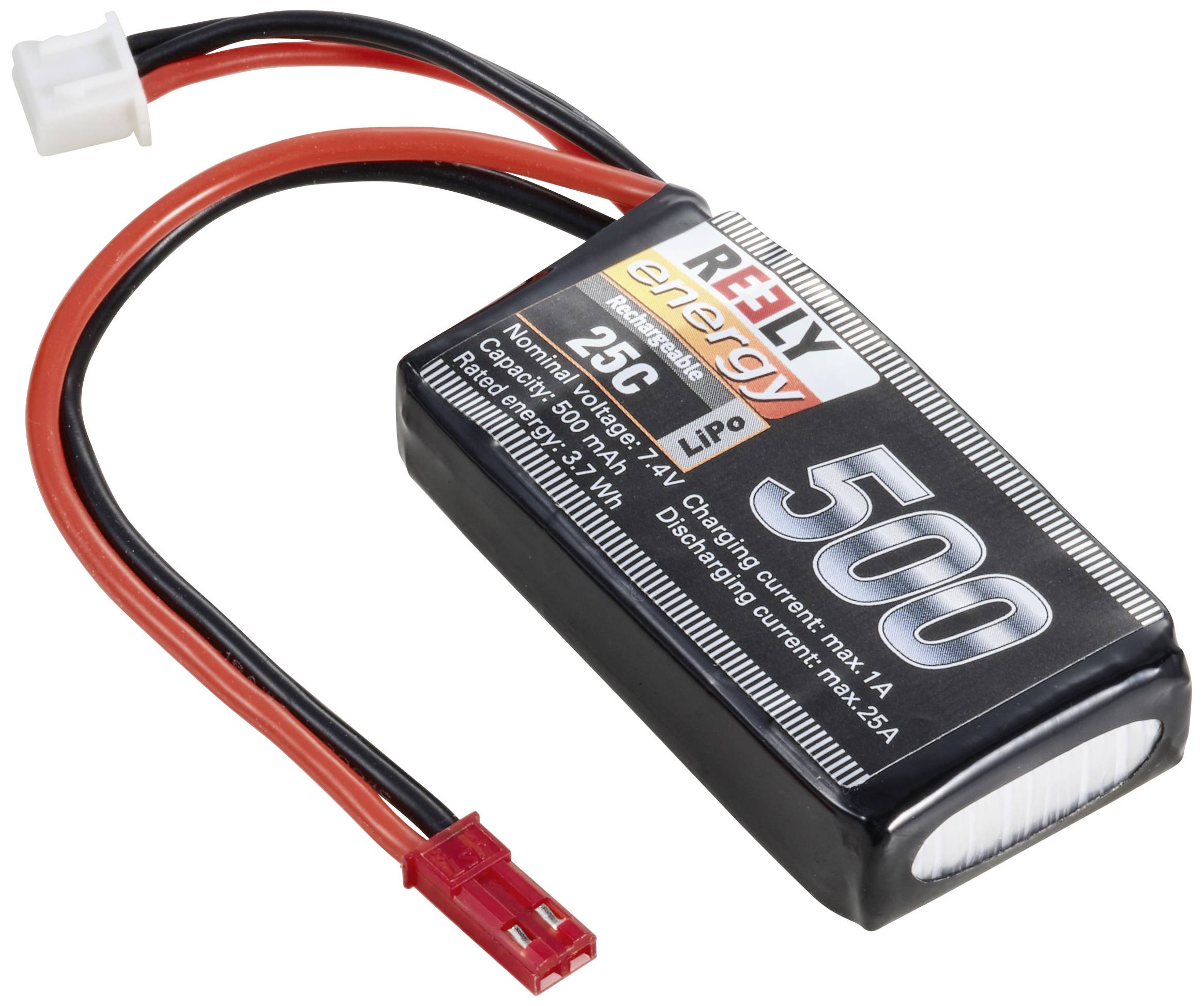 Pakiet akumulatorów (LiPo) 7.4 V 500 mAh 25 C Reely Softcase BEC - obrazek 1