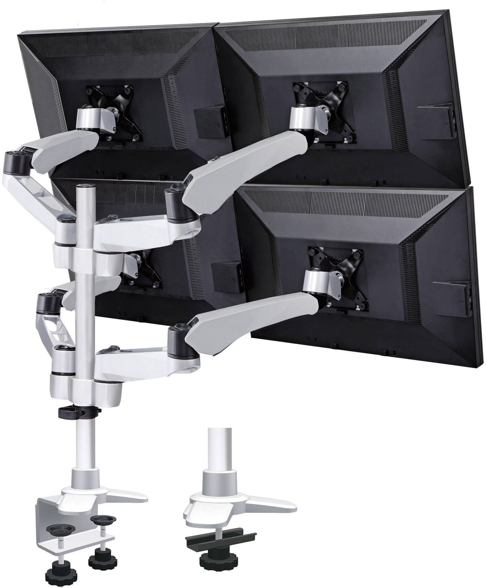 Uchwyt do monitora, stołowy SpeaKa Professional SP-3957076, 25,4 cm (10") - 68,6 cm (27"), Maks. udźwig: 45 kg, do 4 mon - obrazek 1