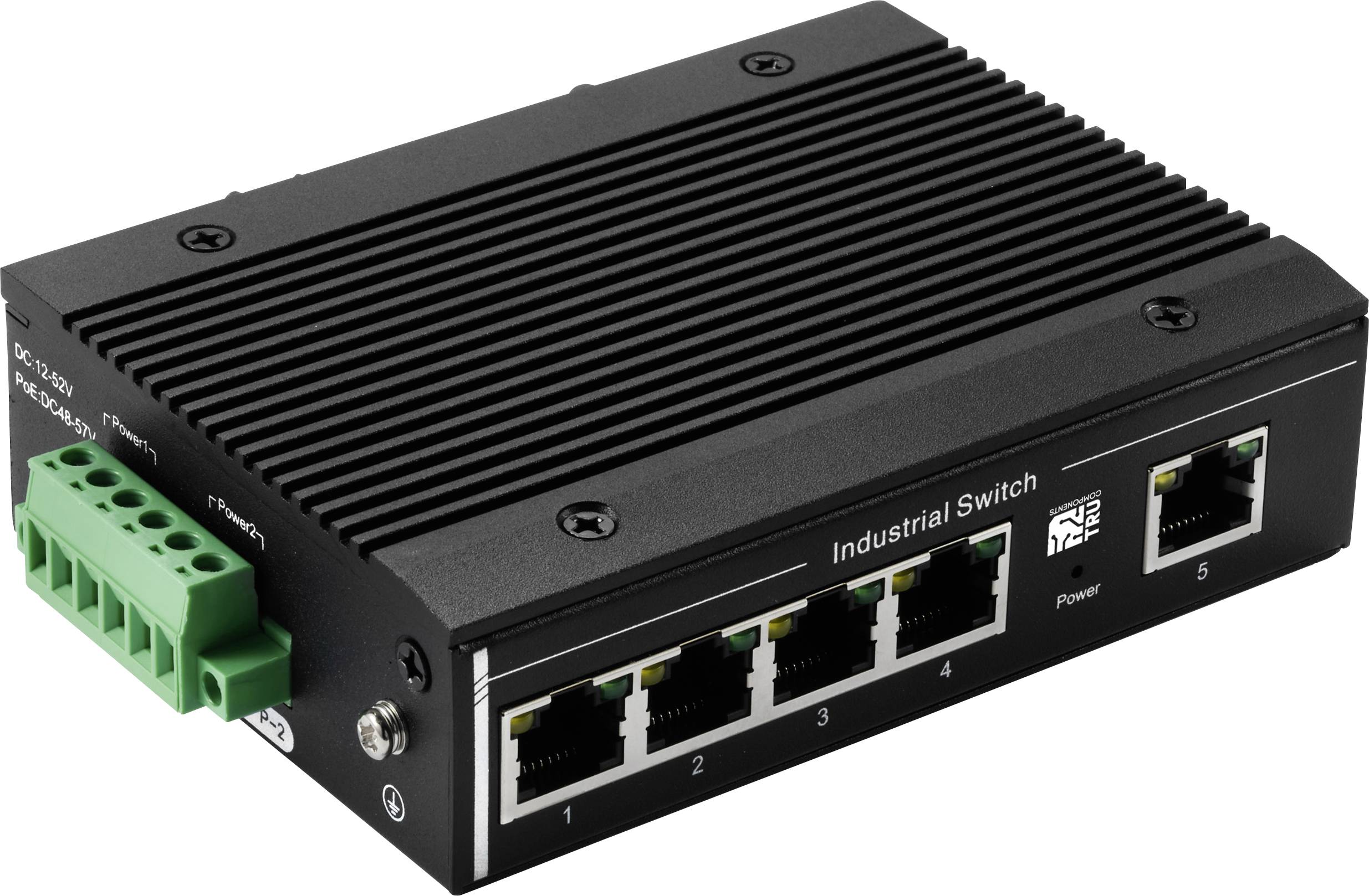 TRU COMPONENTS TC-13427356 TC-XL-205GP Switch przemysłowy Ethernet 1+4 Porty 10 / 100 / 1000 MBit/s funkcja PoE - obrazek 1