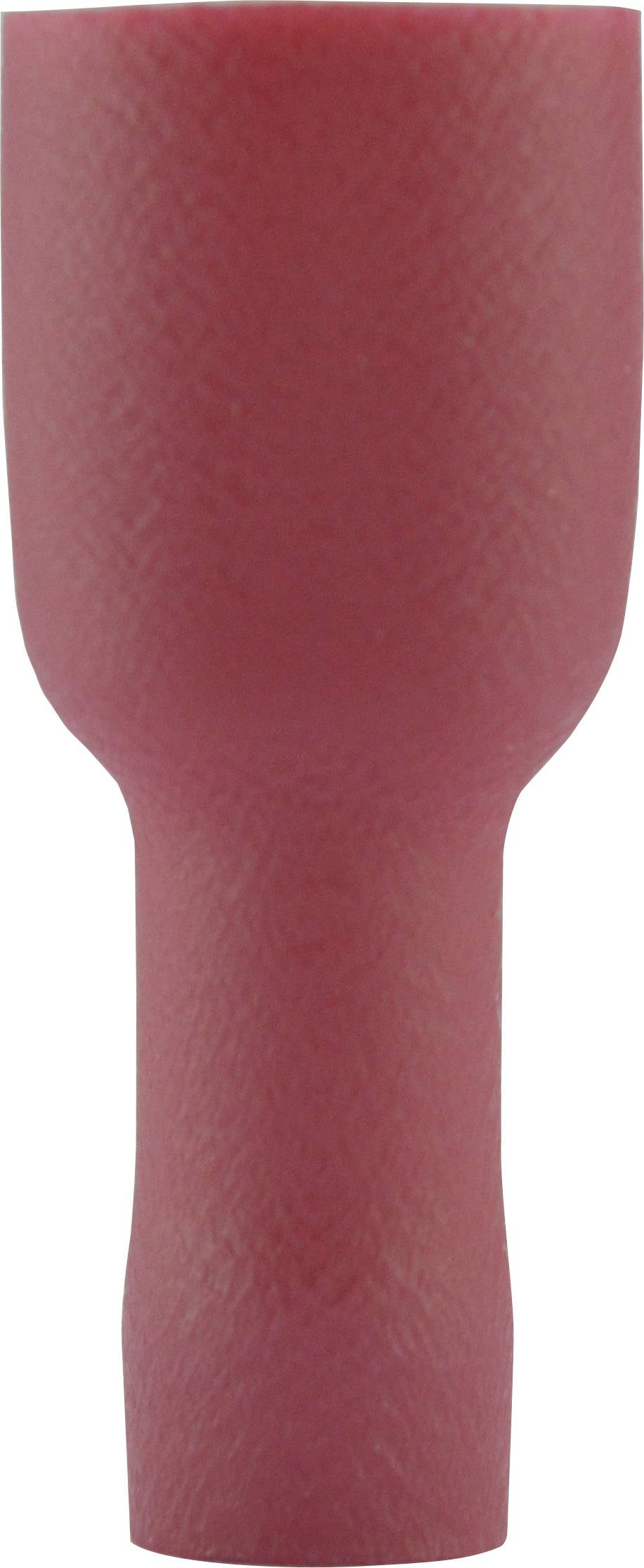 Konektor żeński, izolacja PVC, tuleja, 6.3x0.8 mm, 0.5-1.0 mm2, czerwony - obrazek 1
