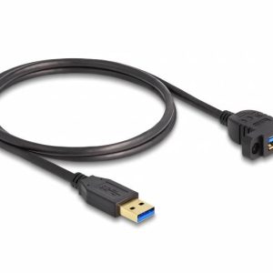 Delock Kabel USB USB 3.2 Gen1 Złącze męskie USB-A, Złącze męskie USB-A 1.00 m czarny 87855 Delock Kabel USB USB 3.2 Gen1 Złącze męskie USB-A, Złącze męskie USB-A 1.00 m czarny 87855