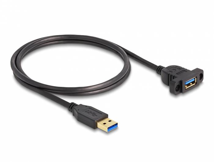 Delock Kabel USB USB 3.2 Gen1 Złącze męskie USB-A, Złącze męskie USB-A 1.00 m czarny 87855 - obrazek 1