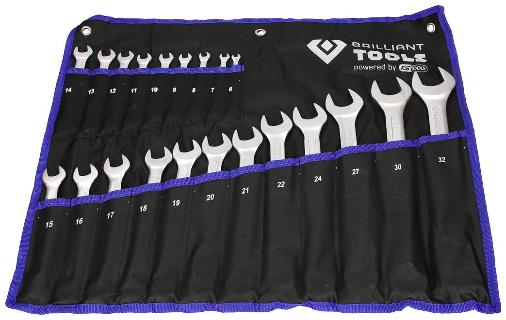Brilliant Tools BT011021 BT011021 Zestaw kluczy płasko oczkowych 21 szt. Rozmiar klucza (metryczny) (tylko do tytułu) 8 - obrazek 1