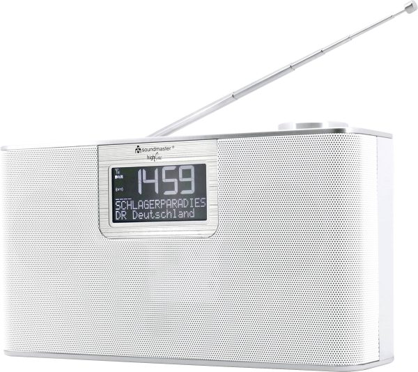 Radio soundmaster DAB700WE DAB+, fale metrowe (VHF) funkcja głośnomówiąca, zawiera mikrofon, funkcja budzika biały