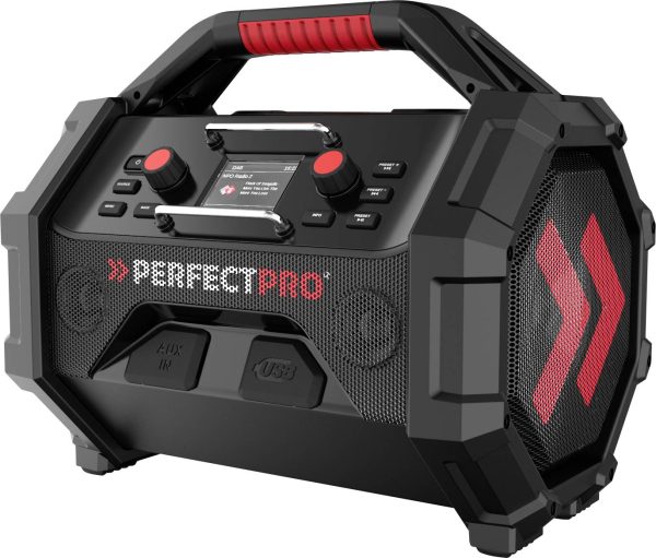 Radio na budowę PerfectPro Perfectpro Rocktagon 18v DAB+, FM czarny, czerwony