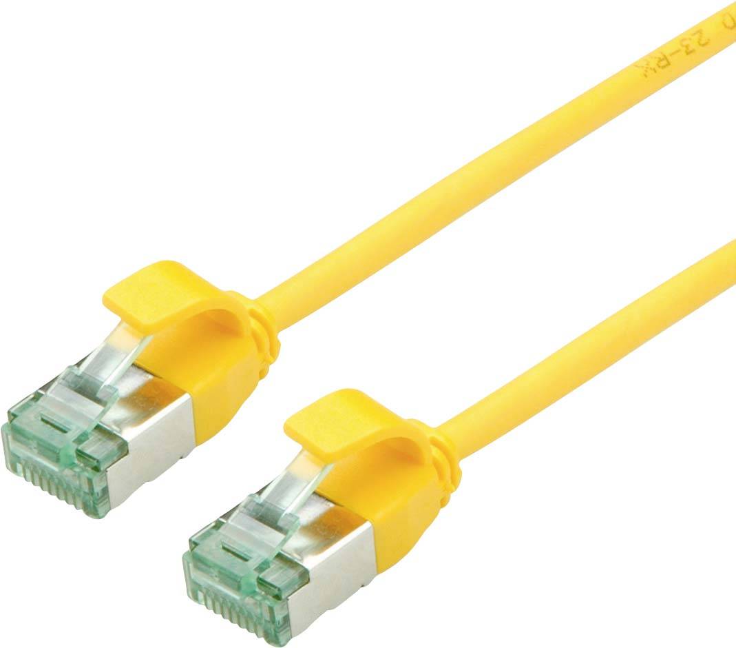 kabel LAN roline recycled material 21.45.3325, 1 szt., RJ45, CAT 6a, U/FTP, 2.00 m, żółty - obrazek 1