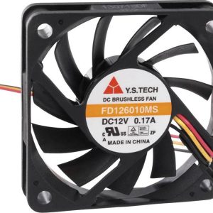YS TECH FD126010MS(1F5) Wentylator osiowy 12 V/DC 35.7 m³/h (D x S x W) 60 x 60 x 10 mm YS TECH FD126010MS(1F5) Wentylator osiowy 12 V/DC 35.7 m³/h (D x S x W) 60 x 60 x 10 mm