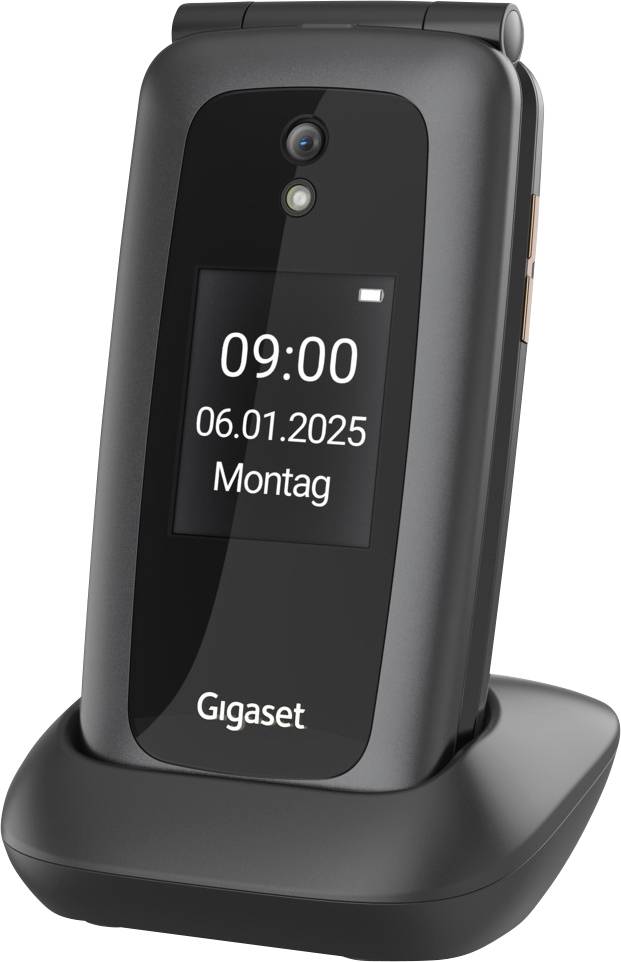 Telefon komórkowy z klapką dla Seniora Gigaset GL795 czarny - obrazek 1
