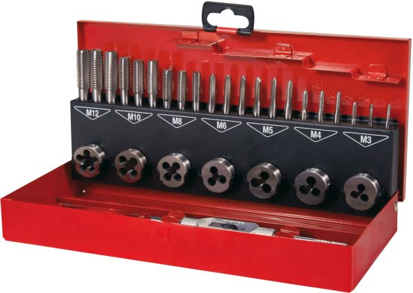 RUKO 245010 Komplet gwintowników maszynowych 31 szt. metryczny M3, M4, M5, M6, M8, M10, M12 Cięcie prawostronne HSS 1 ze