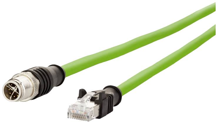 kabel LAN Metz Connect 142M2X15050, 1 szt., M12, CAT 6a, S/FTP, 5.00 m, zielony - obrazek 1