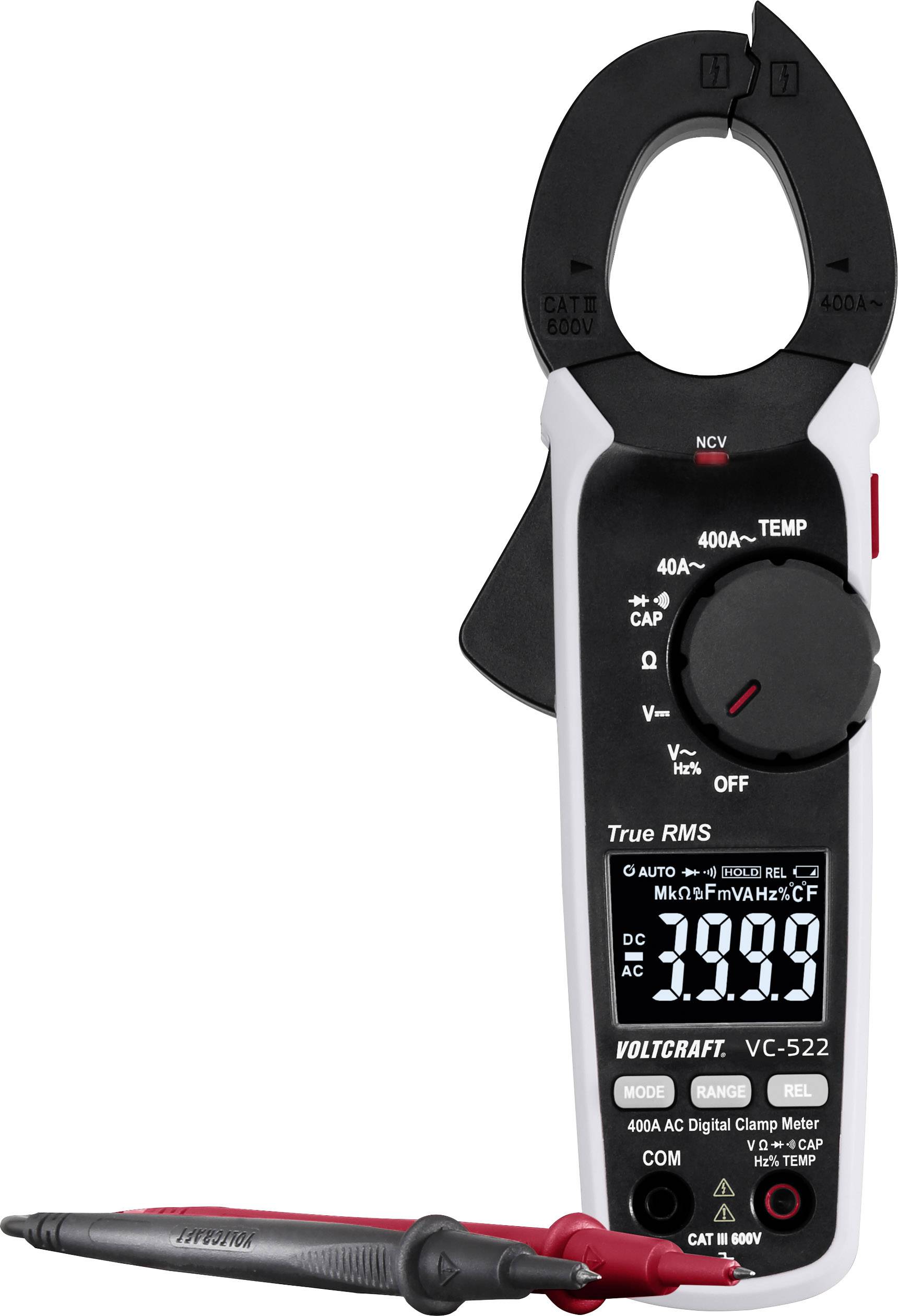 Miernik cęgowy VOLTCRAFT VC-522 VC-8466755, CAT III 600 V, 0.1 mV - 600 V - obrazek 1