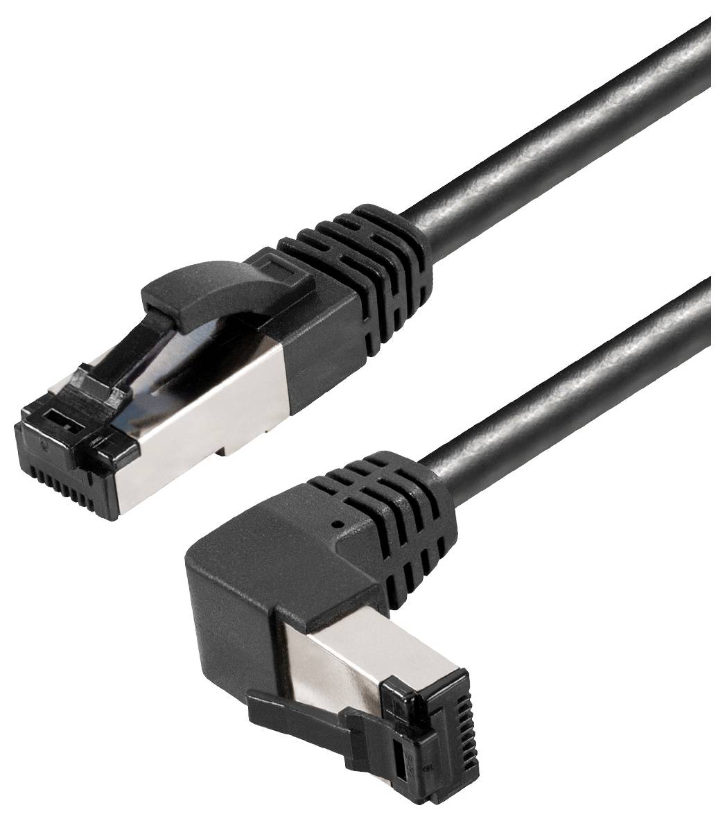 kabel LAN Maxtrack TI49-0,5L, 1 szt., RJ45, CAT 8.1, S/FTP, 0.50 m, czarny - obrazek 1