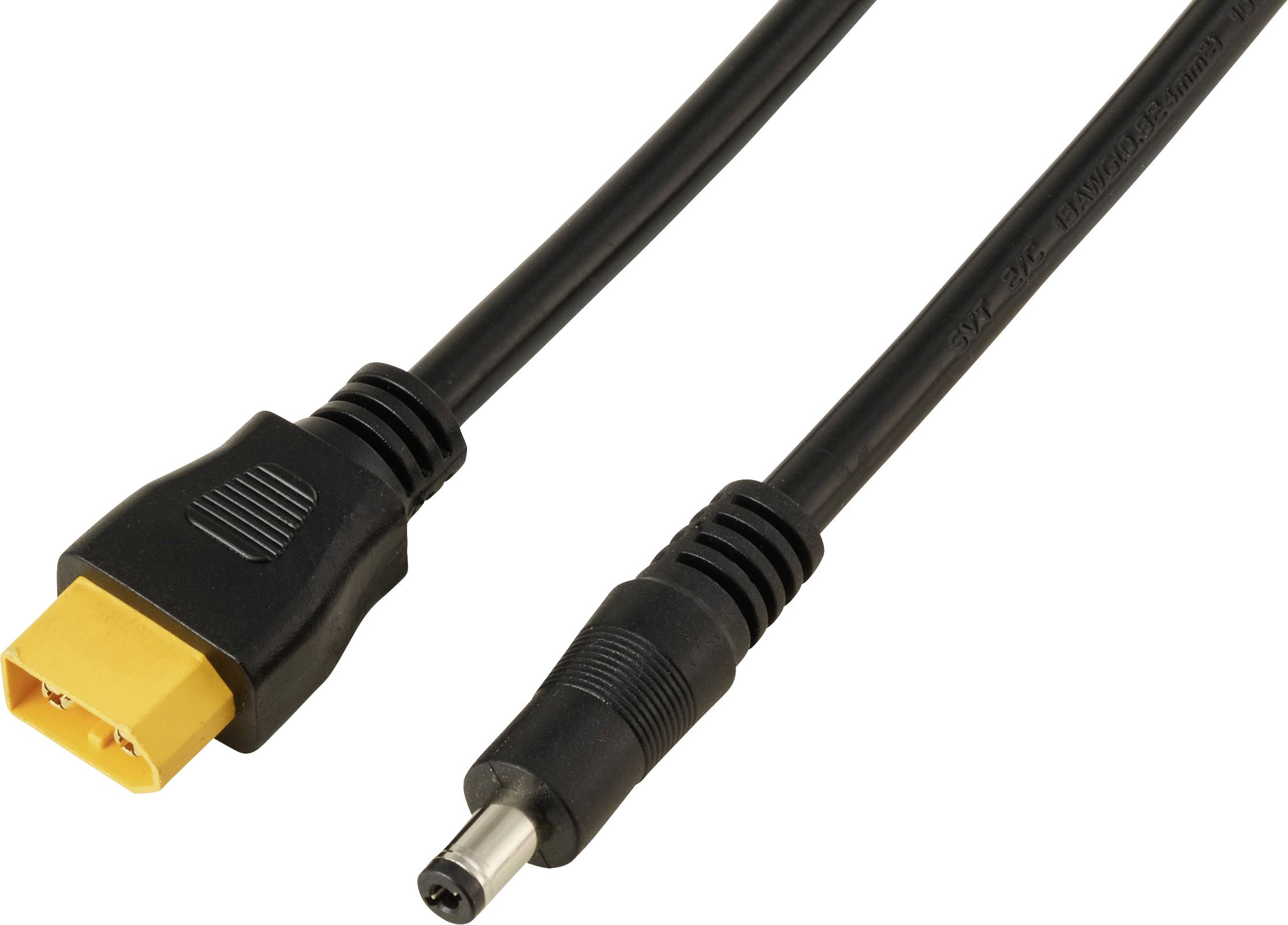 Wtyczka DC 2,1/5,5 mm do kabla XT60 0,5 m TC-13619288 czarny TRU COMPONENTS Zawartość: 1 szt. - obrazek 1