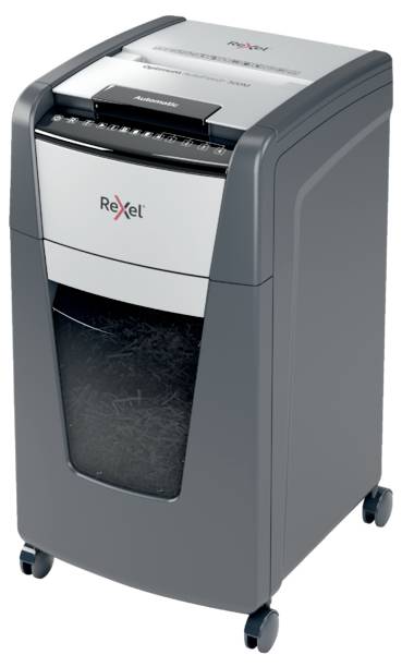 Rexel Optimum AutoFeed+ 300M Niszczarka 300 ark. Mikronacięcia 2 x 15 mm P-5 60 l Niszczy także spinacze do papieru, zsz