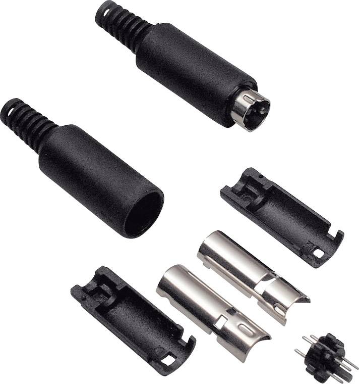 TRU COMPONENTS 1578861 Złącze męskie DIN miniaturowe , niklowany, 1 szt. - obrazek 1