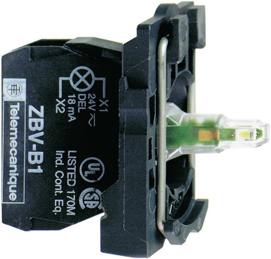 Pomocniczy element stykowy z LED Schneider Electric Harmony ZB5AVB1, 24 V/DC/AC, biały - obrazek 1