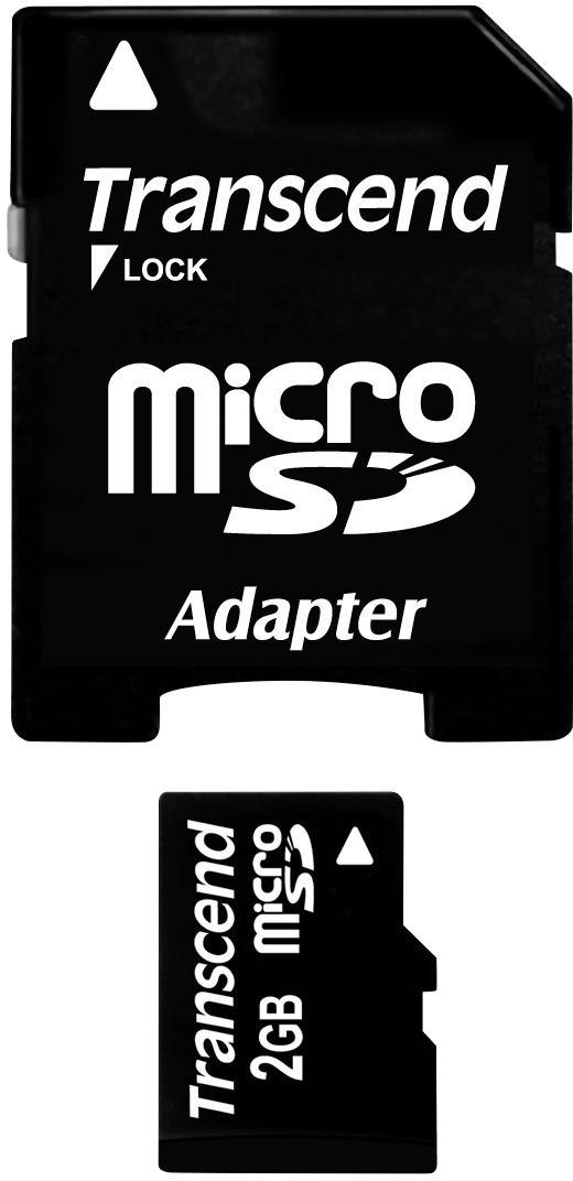 Karta pamięci microSD Transcend, 2 GB, class 2, adapter SD - obrazek 1