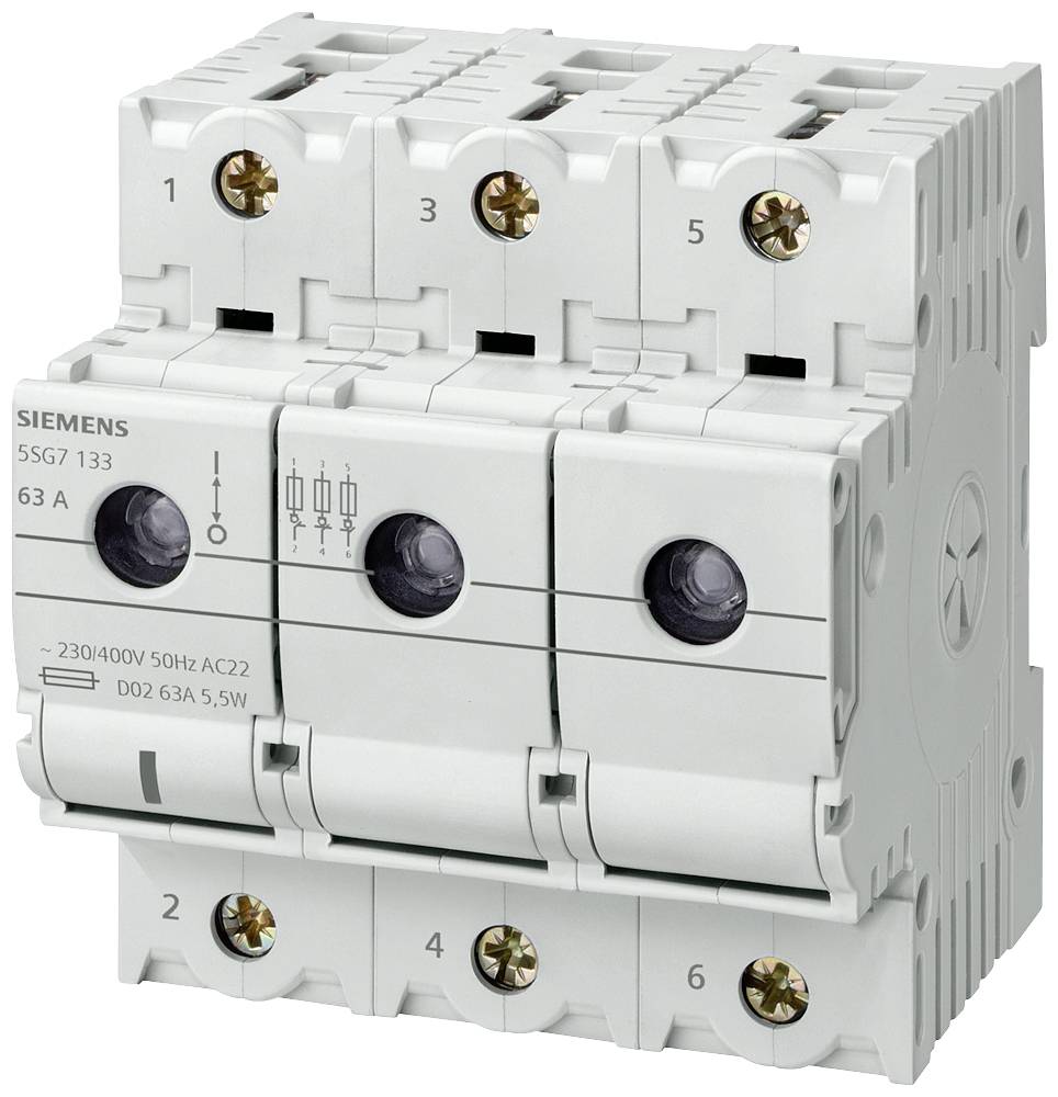 Siemens 5SG7133 Przełącznik rozłączający Rozmiar bezpiecznika = D02 63 A 400 V 1 szt. - obrazek 1