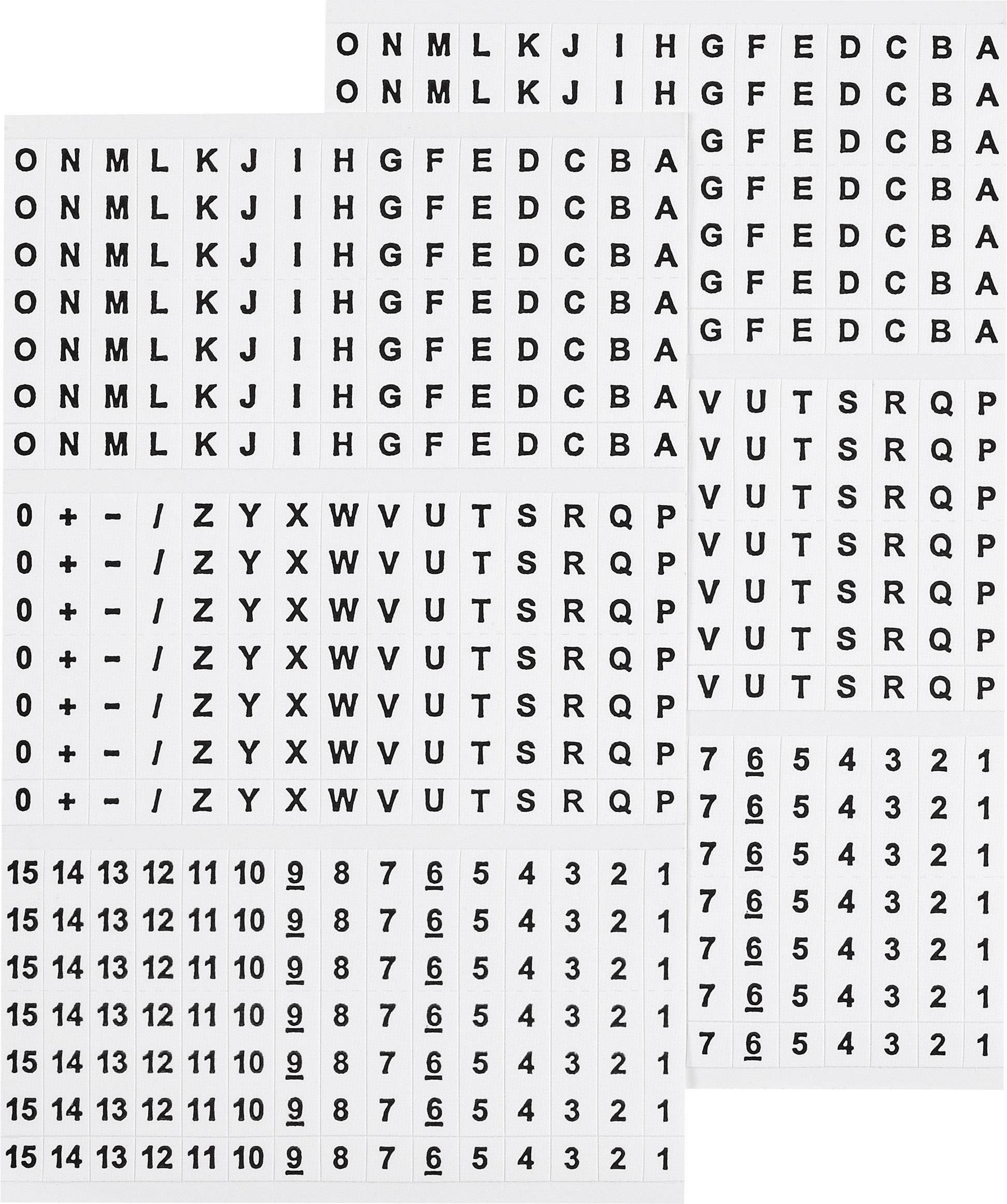 Etykieta do klejenia z nadrukami A - Z, +, -, 0 - 15 606616 606616 - obrazek 1