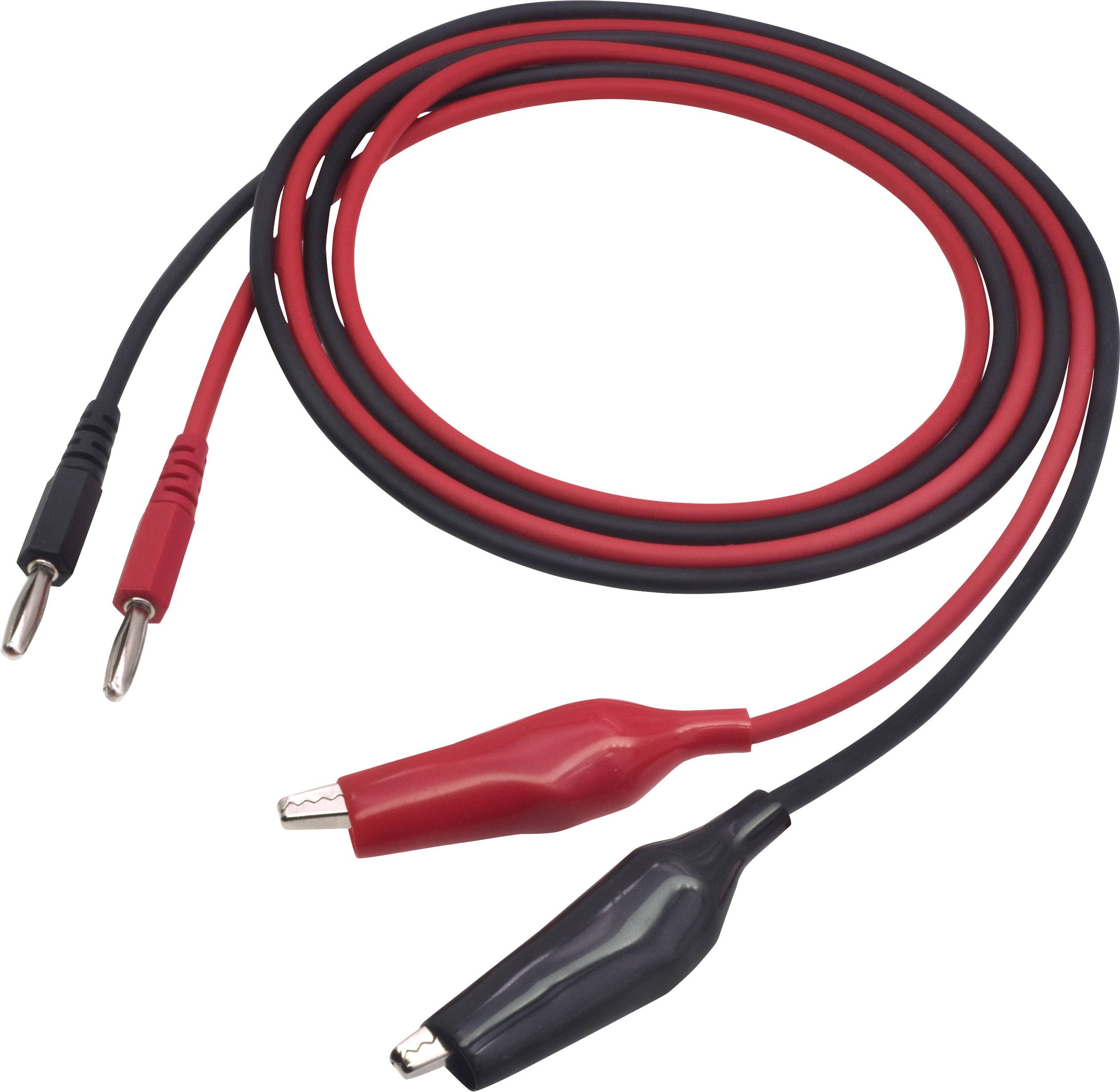 VOLTCRAFT MSL-100 Przewód pomiarowy złącze męskie 4 mm 1.00 m czarny, czerwony 1 szt. - obrazek 1
