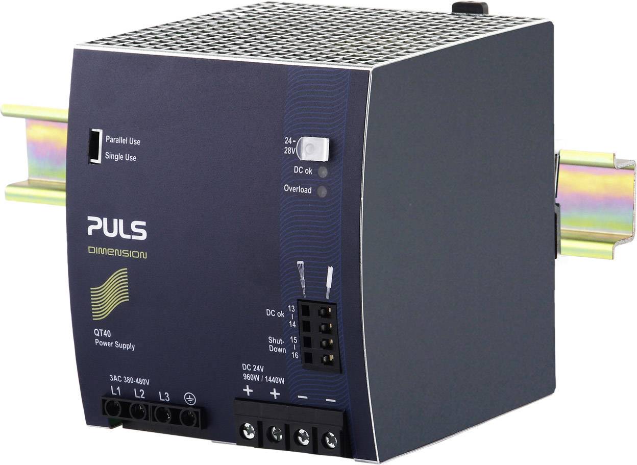 PULS QT40.241 Zasilacz na szynę DIN 24 V/DC 40 A 1440 W Ilość wyjść:1 x Opis 1 szt. - obrazek 1