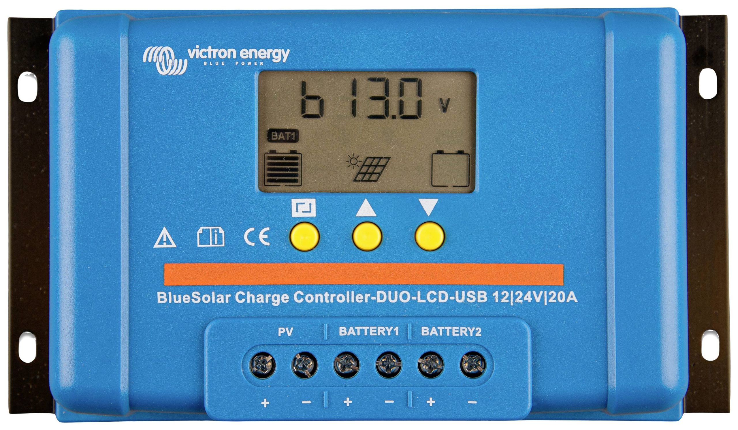Solarny regulator ładowania Victron Energy BlueSolar PWM DUO-LCD & USB 12 / 24V-20A PWM 12 V, 24 V 20 A - obrazek 1