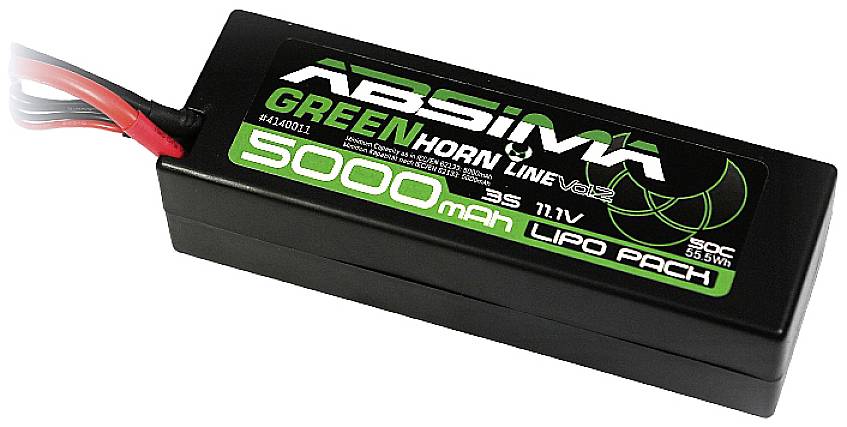 Pakiet akumulatorów (LiPo) 11.1 V 5000 mAh 50 C Absima Stick Hardcase XT60 - obrazek 1