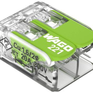 WAGO 221-422 221 Złącze zaciskowe elastyczny: 0.14-4 mm² stała: 0.2-4 mm² Ilość styków: 2 100 szt. przeźroczysty, zielon WAGO 221-422 221 Złącze zaciskowe elastyczny: 0.14-4 mm² stała: 0.2-4 mm² Ilość styków: 2 100 szt. przeźroczysty, zielon