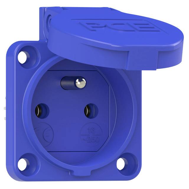 PC Electric 108-0bc Gniazdo wtykowe ze stykiem ochronnym IP54 niebieski - obrazek 1