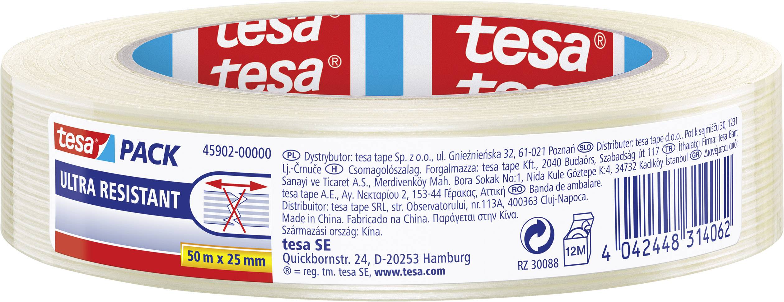 Taśma włókninowa tesa tesapack® 45902-00000-00 ULTRA RESISTANT (D x S) 50 m x 25 mm 50 m 1 szt. - obrazek 1