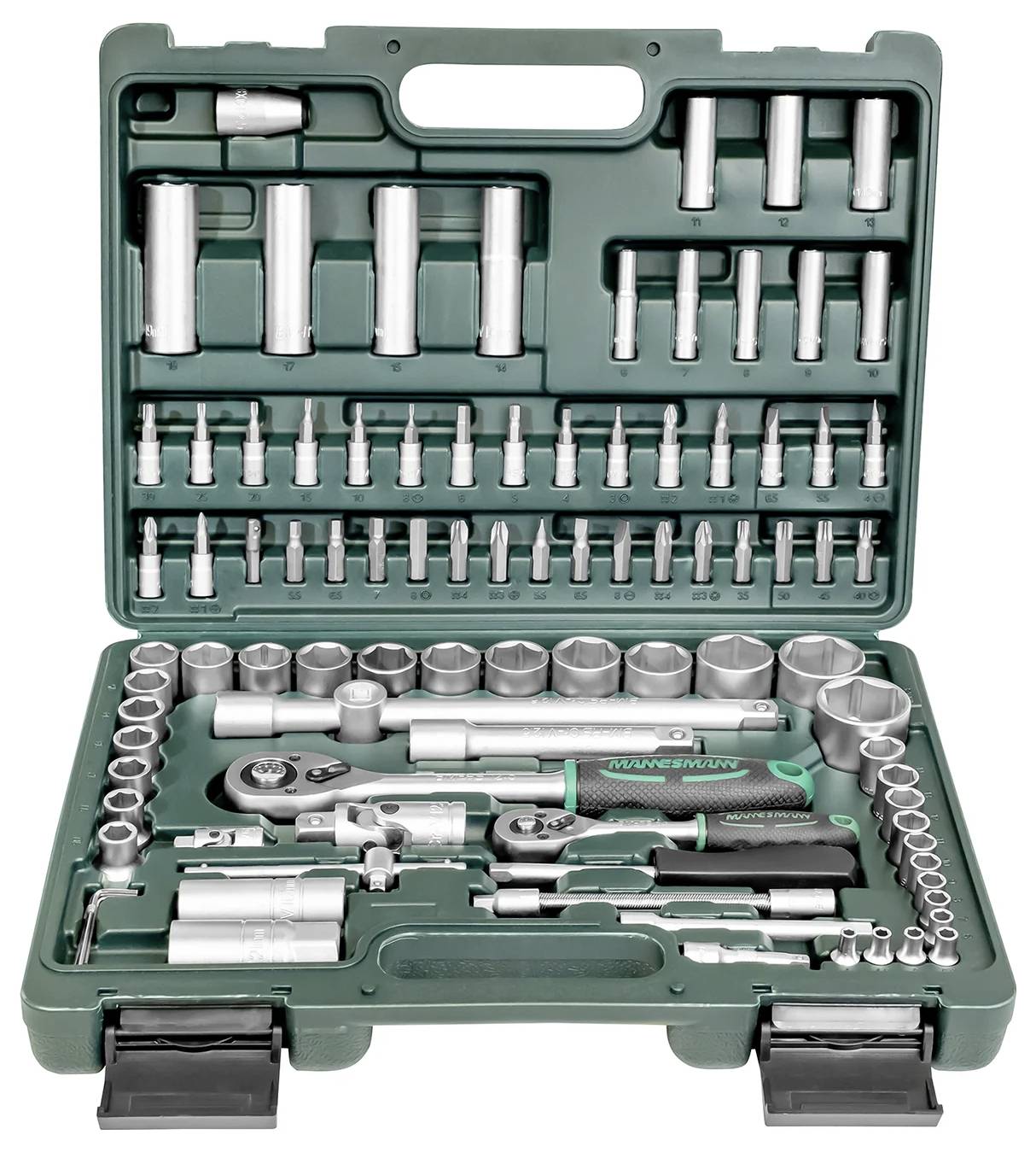 Zestaw kluczy nasadowych Brüder Mannesmann M98410 1/4" (6,3 mm), 1/2" (12.5 mm) - obrazek 1