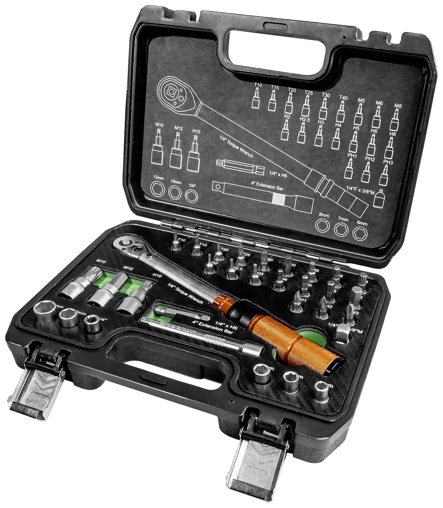 Klucz dynamometryczny zestaw Brüder Mannesmann M18315, 1/4" (6.3 mm), 5 - 25 Nm - obrazek 1