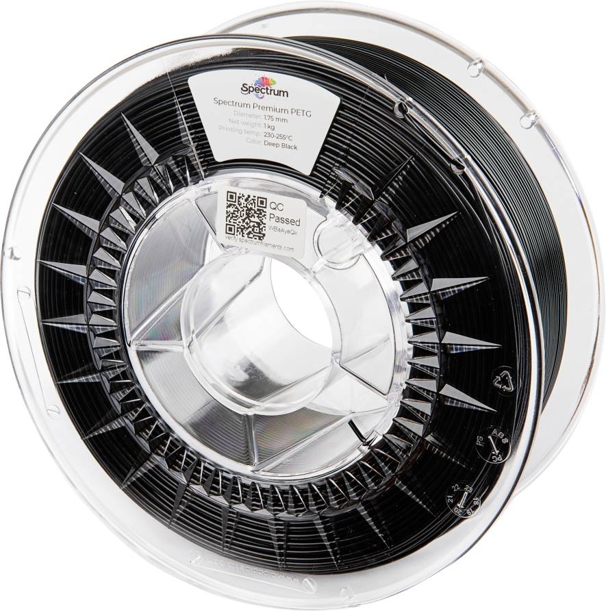 Filament do drukarek 3D PETG Spectrum Filaments 80056, Średnica filamentu: 1.75 mm, 1000 g, głęboka czerń, czarny - obrazek 1