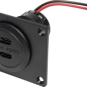 Gniazdo zasilające USB-C podwójne PD/QC z diodą LED + płytka montażowa ProCar Power USB-C Doppelsteckdose PD/QC mit LED Gniazdo zasilające USB-C podwójne PD/QC z diodą LED + płytka montażowa ProCar Power USB-C Doppelsteckdose PD/QC mit LED