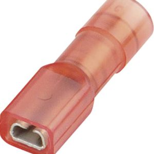 Konektor żeński, pełna izolacja PA, tuleja, 2.8×0.8 mm, 0.5-1,0 mm2, czerwony Konektor żeński, pełna izolacja PA, tuleja, 2.8×0.8 mm, 0.5-1,0 mm2, czerwony